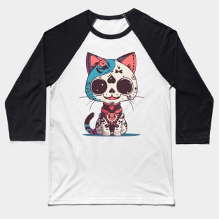 kawaii neko skull Baseball T-Shirt